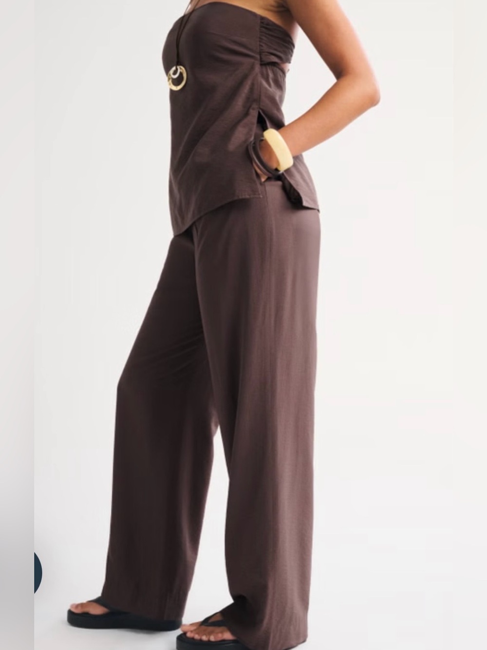 A&F Sloane Crepe Tailored Wide Leg Pant Size XS